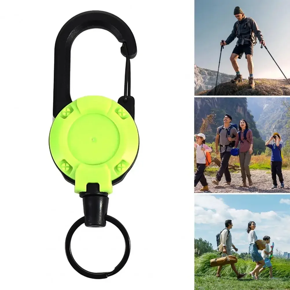Tragbarer Schlüsselanhänger mit einziehbarer Schnalle, Karabiner, Ausweishalter, tragbar, teleskopisch, Anti-Verlust-Schlüsselanhänger-Clip, Camping-Zubehör – Detail 5