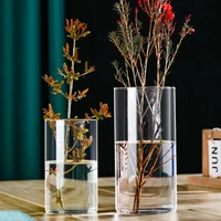 Modern Clear Glass Flower Vase Glass Cylinders Vase Florals Container Flower Vase Elegant Table Centerpieces Decorations 1