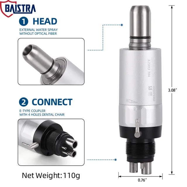 Dental Low Speed Handpieces Air Motor 2/4Hole Contra Angle 11 Straight