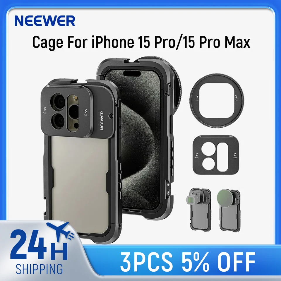 NEEWER Phone Cage Video Rig for iPhone 15 Pro /15 Pro Max with