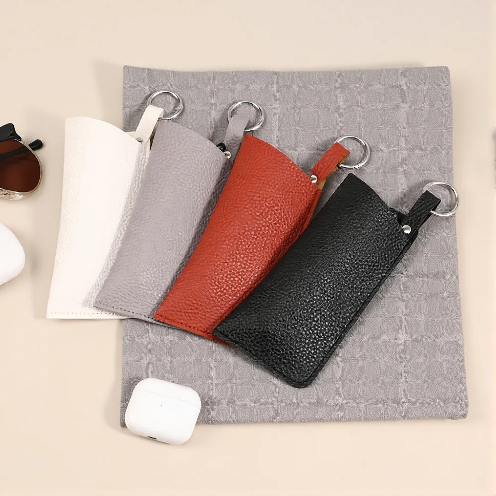 Lychee Pattern Water-Resistant PU Leather Eyewear Case - Durable & Easy to Maintain