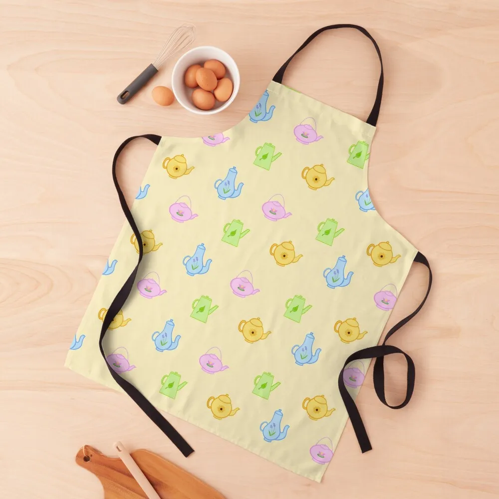 

Pastel teapots Apron Cute Kitchen Accessories Hairdressing Hairdresser Accessories Children'S Chef Uniform For Men Apron