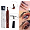 4 Point Eyebrow Pencil 4 Prong Tip Eyebrow Pen 4 Fork Eyebrow Pencil Waterproof Liquid Eyebrow Pencil Long Lasting Like Real 5