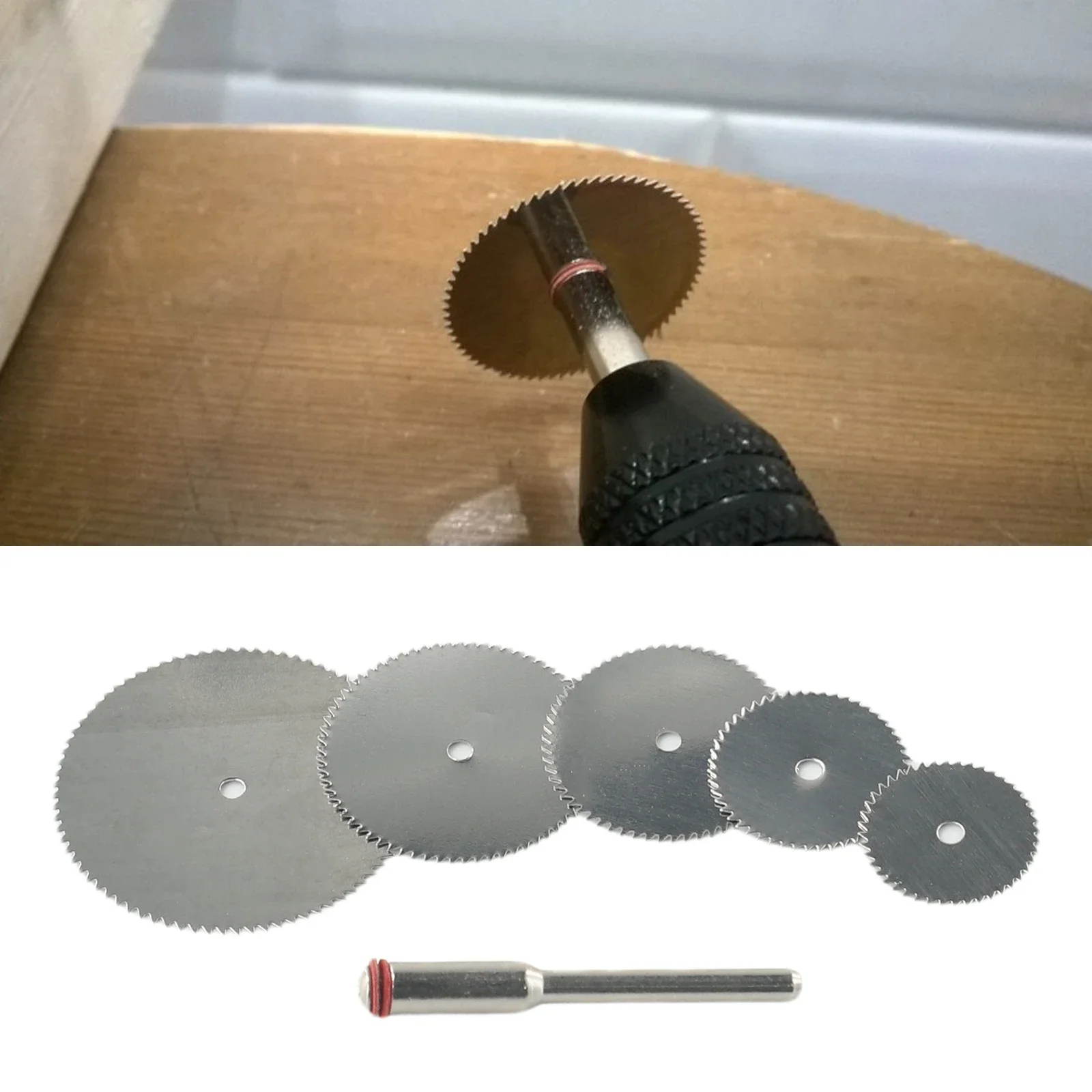 6PCS/Set Mini Circular Saw Blade Metal Discs Rotary Electric Grinding Cut Hand Tools Cutoff Mandrel Set Cutting Wood Power Drill circular saw blade