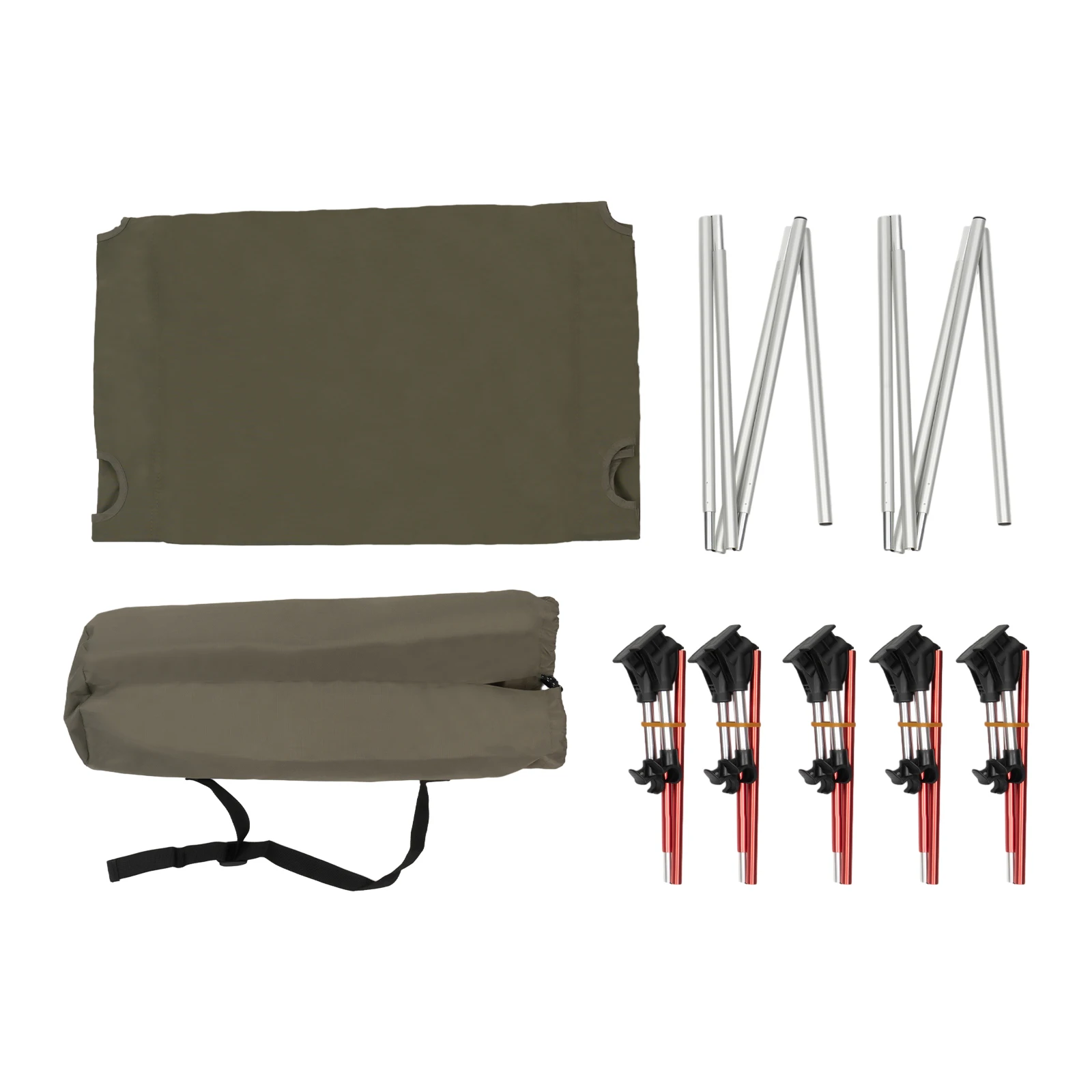 Ultralight Foldable Camping Cot Army Green Load-baring 150kg/331 Lbs with Carrying Bag for Picnics,trekking, Hunting, Road Trips