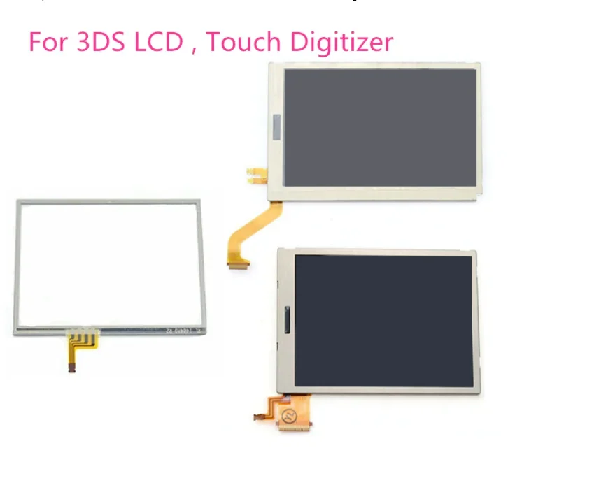 Replacement Top Upper/Bottom Lower Down LCD Screen for Nintendo 3DS LCD with/no Touch Screen Digitizer Glass Display Touch Panel