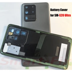 Premium Back Cover Battery Lid Case for Ultra 5G - Glass Rear Housing (S20U Gray)