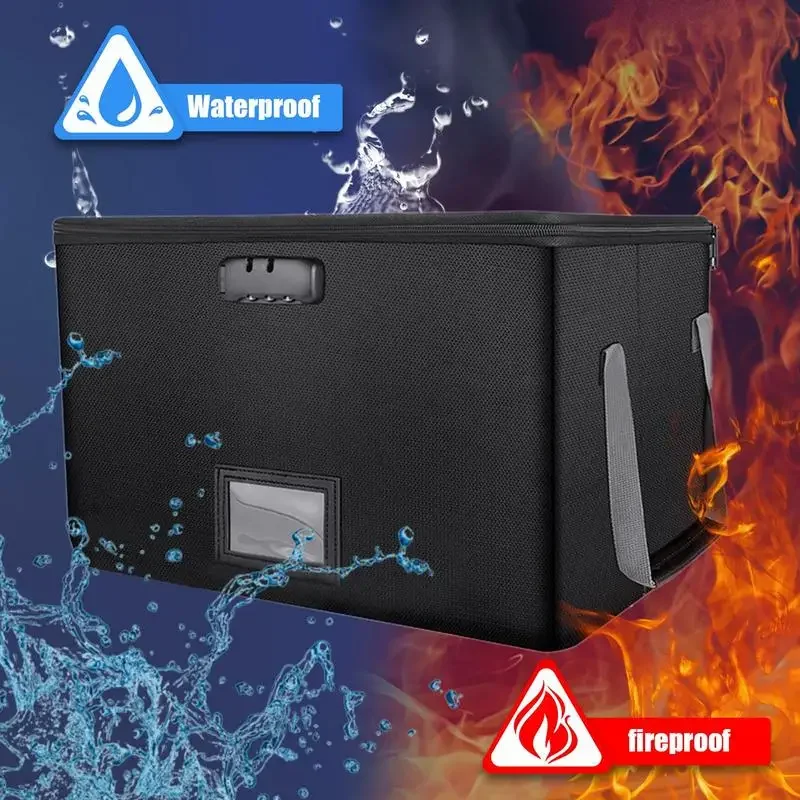 

Fire Box Safe For Documents Fireproof Box Waterproof Safe Box With Lock Fireproof Document Bag Large Capacity Jewelry Organizer