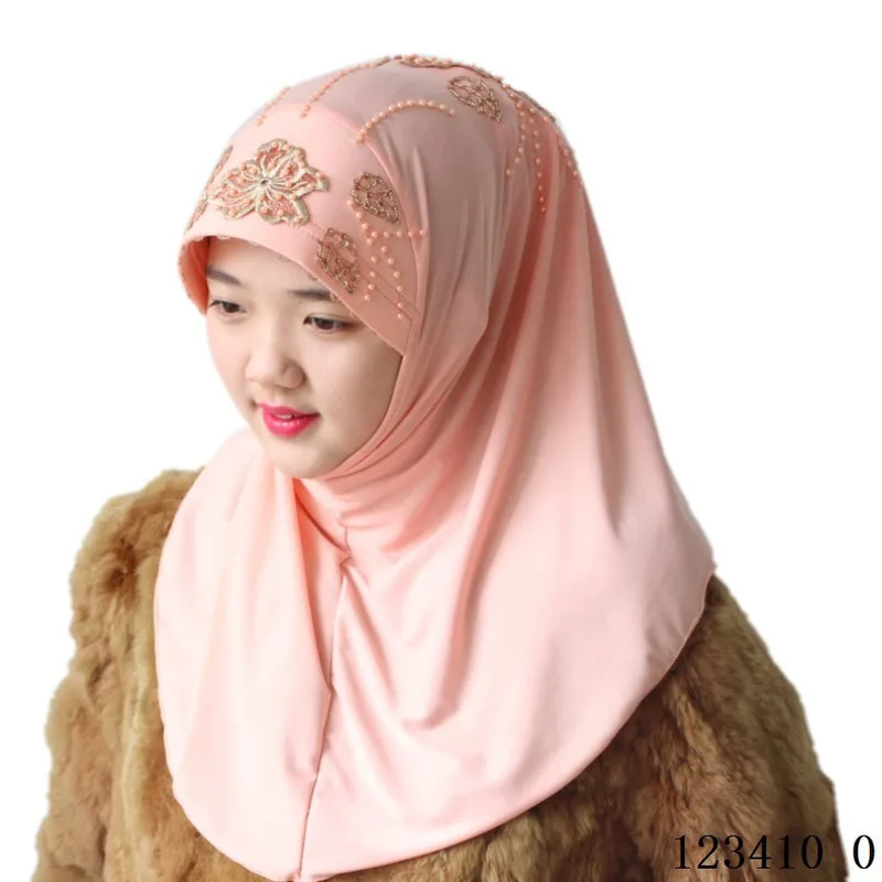 

Muslim Handmade Hijab Malaysia Women's Southeast Asian Head Wrap for ladies Prayer headscarf Ramadan hat Islam headwrap