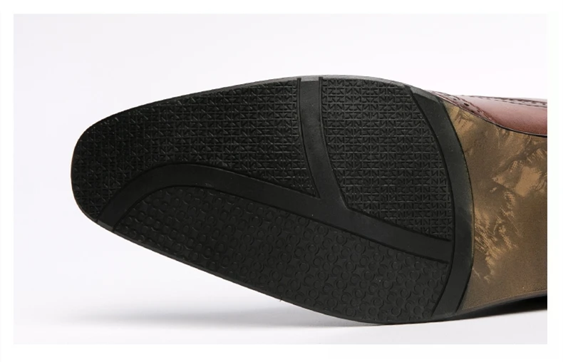 Luxuriöse Herren-Kleiderschuhe aus hochwertigem Leder, Brogue-Flügelspitze, Oxford, Schwarz, Braun, Schnürung, Business, Hochzeit, formelle Herrenschuhe – Detail 7