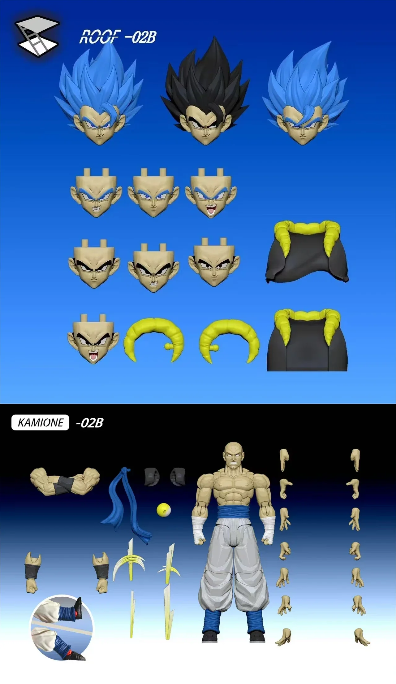 New Tonsenarttoys Kamione 02A 02B Dragon Ball Z Gojita SHF Super