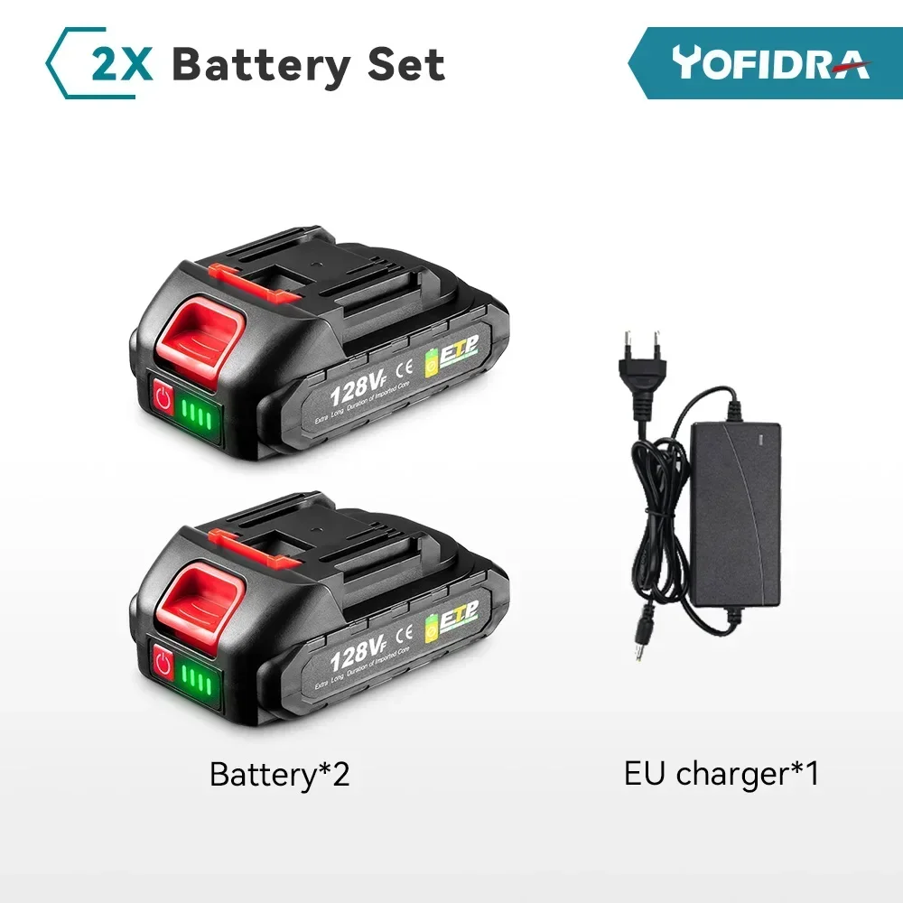 Batería recargable de iones de litio Yofidra de 7500 mAh a 22 500 mAh, herramienta eléctrica de alta capacidad, batería de repuesto para taladro, llave, herramienta sopladora