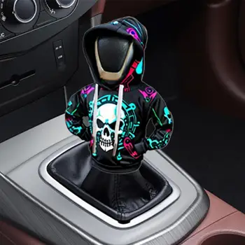 Copertura antipolvere per cambio auto Felpa con cappuccio alla moda Copertura per pomello del cambio per auto Cartoon Copertura protettiva per cappuccio creativo Decorazione per interni auto
