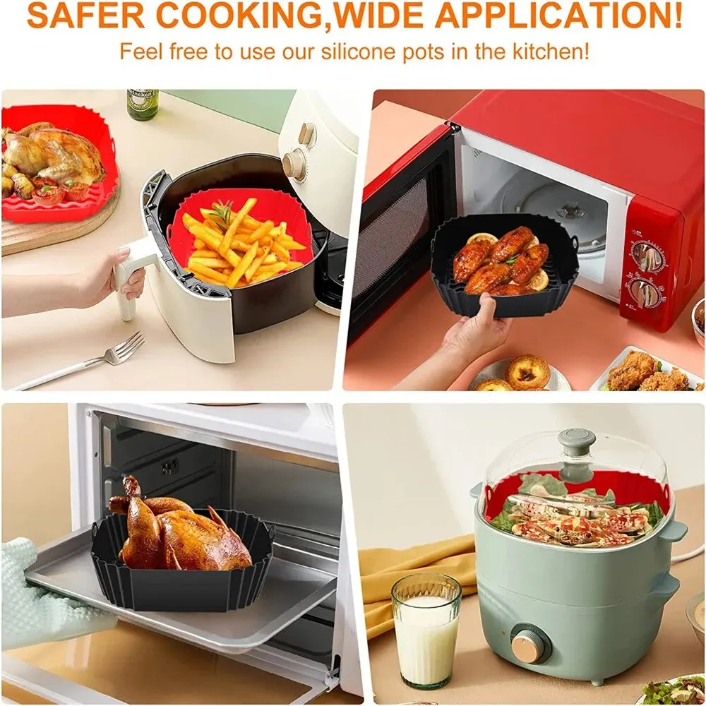 Reusable Silicone Air Fryer Pan Liner 2