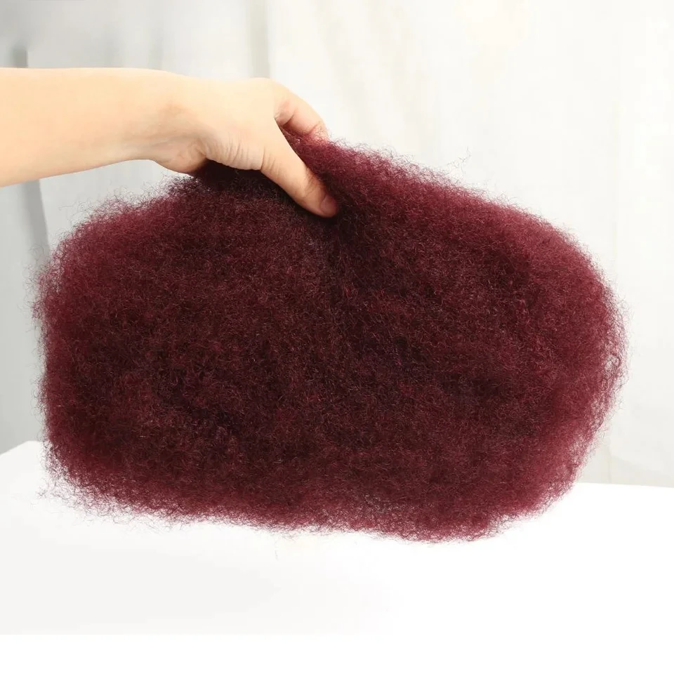 Afro Kinky Bulk Human Hair For Braiding DreadLock 99J Burgundy Color Natural Look Soft Hair Heat-Resistant human hair extensions human hair bundles braiding hair extensions human braiding hair