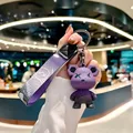 Purple bear keychain