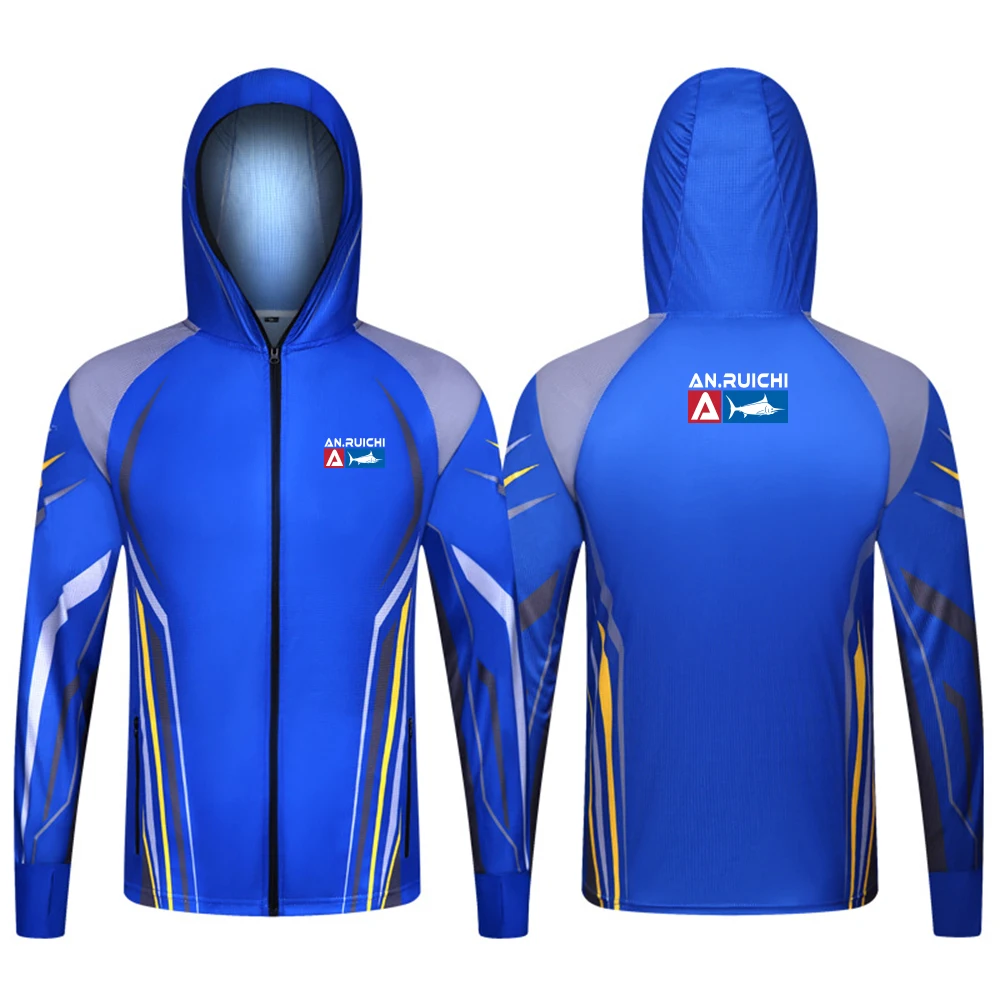 Summer Fishing Hoodie Men Long Sleeve Uv Protection Angling Clothing Outdoor Hiking T-Shirt Fishing Surfing Shirts fishing shirts