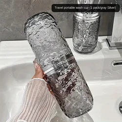 Portable Toothbrush Holder and Storage Cup Set (Grey)