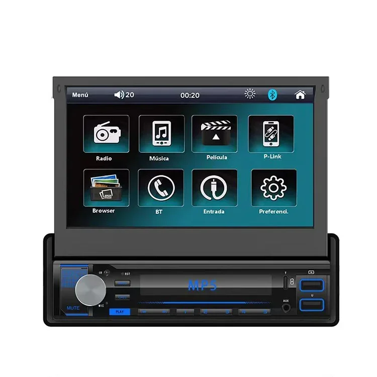 Hot Sale 7-inch Retractable Android Car Multimedia Player with BT & WIFI for car