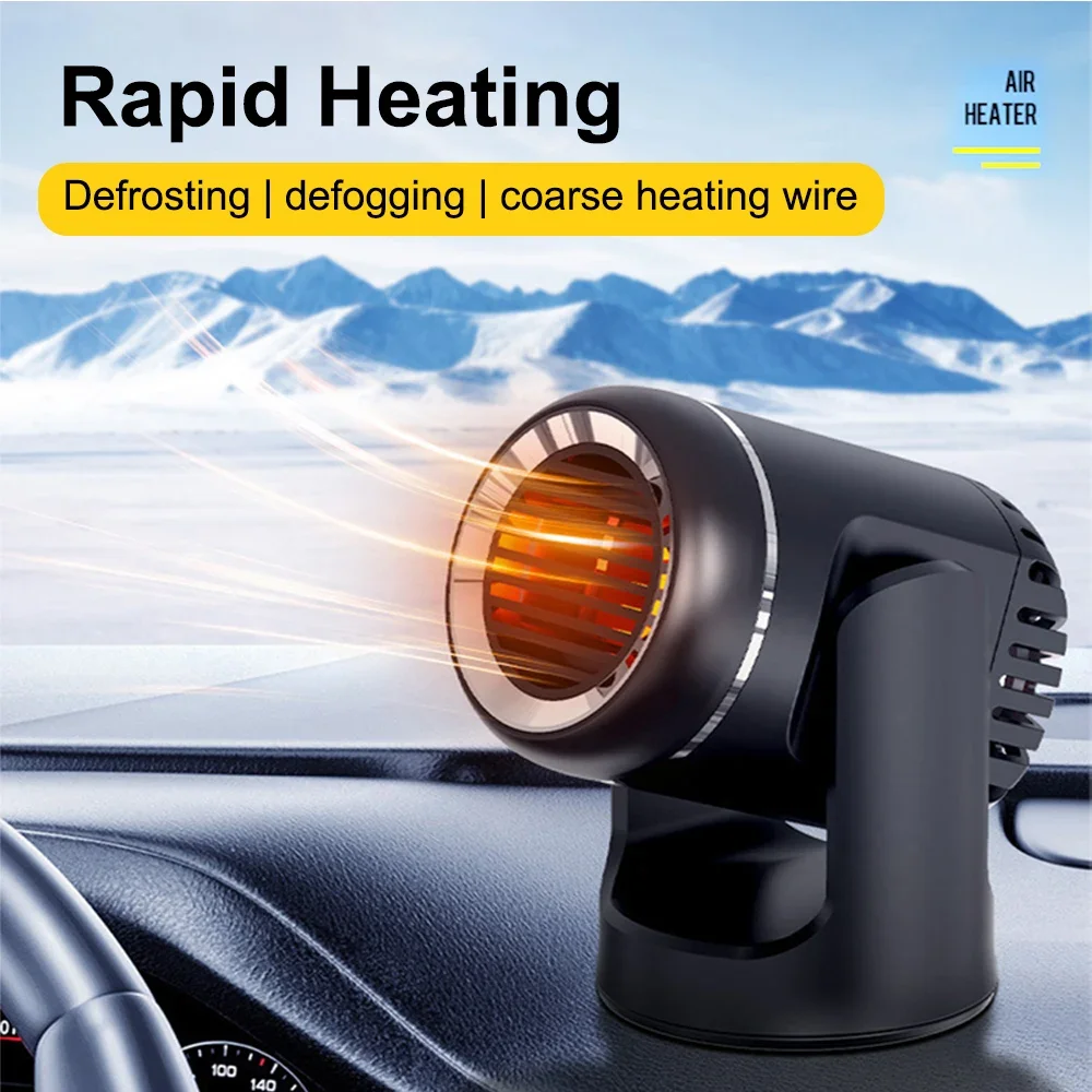 130W Portable Car Heater Fan Car Fast Heating Fan Home Auto Anti-Fog Heater 12V/24V Black White Power Defogger New