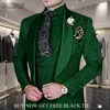 Fashionable Paisley Men's 3-piece Suit Set, Jacquard One Button Blazer, Vest Pants Formal Wedding Party Suits for Men 1