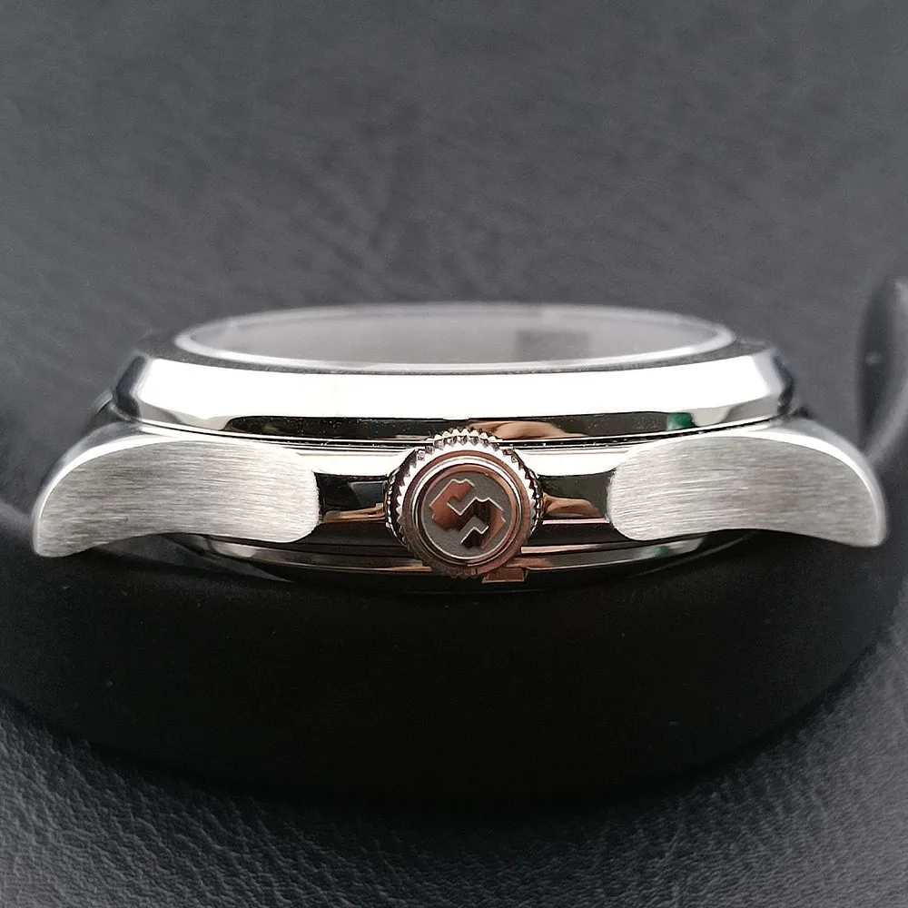 링이 있는 스틸 케이스, 사파이어 유리 케이스, 무브먼트 케이스, S 크라운, 28.5mm 다이얼, 20mm 스트랩에 적합, NH35, NH36, NH70, 39.5mm
