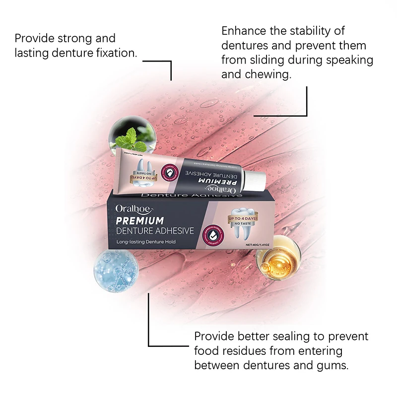 Dental Fixation Adhesive Durable Secure Comfortable Fit Formula Improved Fit Professional Denture Care Thermoplastic Adhesive - 6