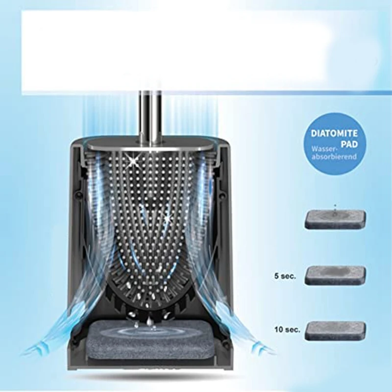 Silicone Toilet Brush Toilet Brush Holder With Wall Mounting Turbo Drying bathroom accessories toilet brush set toilet brush holder