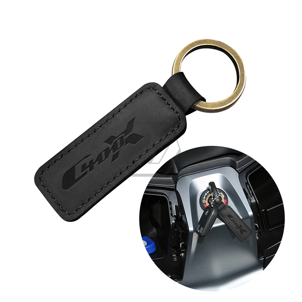 

For BMW Scooter C400X C400 Motorcycle Keychain Real Cowhide Key Ring