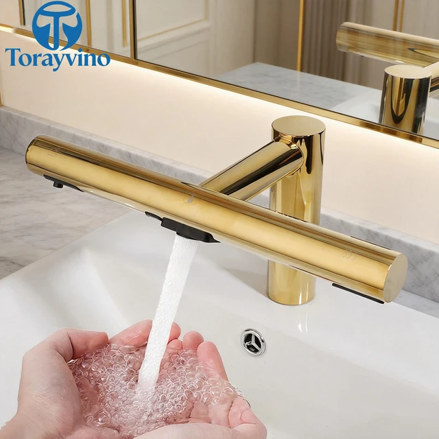 Torayvino ก๊อกน้ําห้องน้ําเครื่องเป่ามือ 3 ใน 1 ออกแบบมืออัตโนมัติเครื่องซักผ้าและอบแห้งอ่างล้างจาน TAP ที่มีประสิทธิภาพเครื่องเป่ามือ Air 1