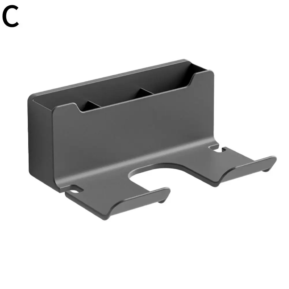 Hair Dryer Storage Shelf Multi-functional Perforation-free Wall Dryer Stand Hair Mounted Bathroom J4D4 3