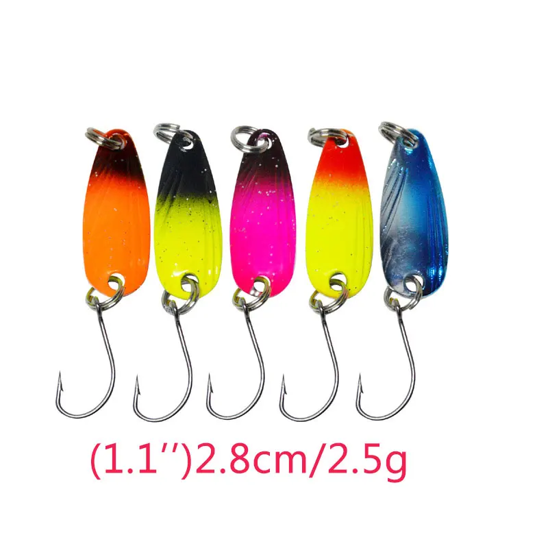  12Pcs Fishing Spoon Lure Set, Single Hook Metal Baits for Trout,  Colorful Trolling Spoon Lures Casting Spinner Bait Fishing Jig Spoon Lure,  Char and Perch Fishing with Tackle Box (A) 