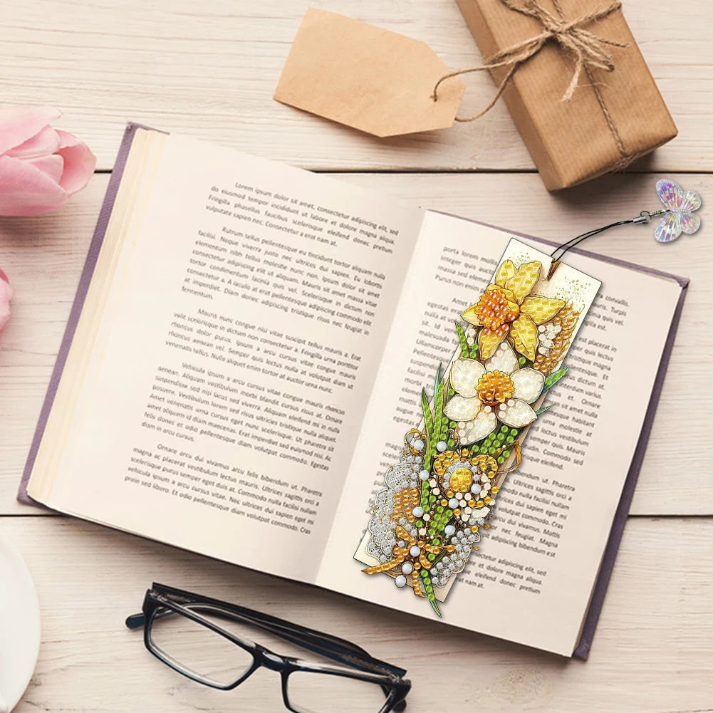 DIY Diamond Bookmark Art Project Kit with Crystal Pendant