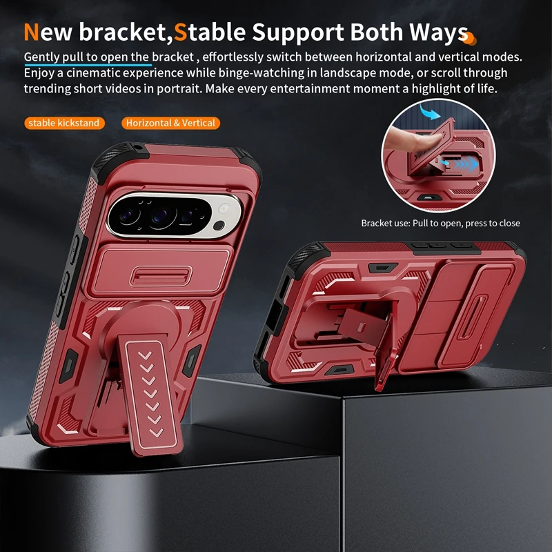 Rugged Military-Grade Shockproof Case with Stand and Camera Protection