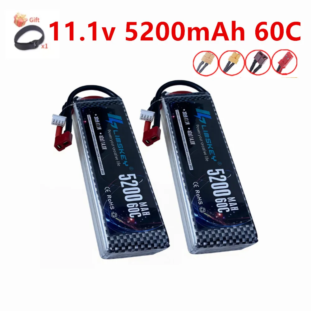 Lot de 2 Batteries LiPo 3S 11.1V 5200mAh 50C pour Voiture RC