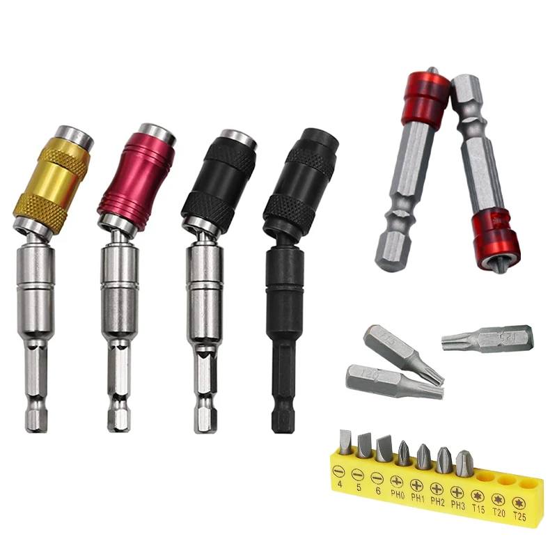 Screwdriver Bit Pivoting Tip Bit Holder Screw Drill Bit 1/4
