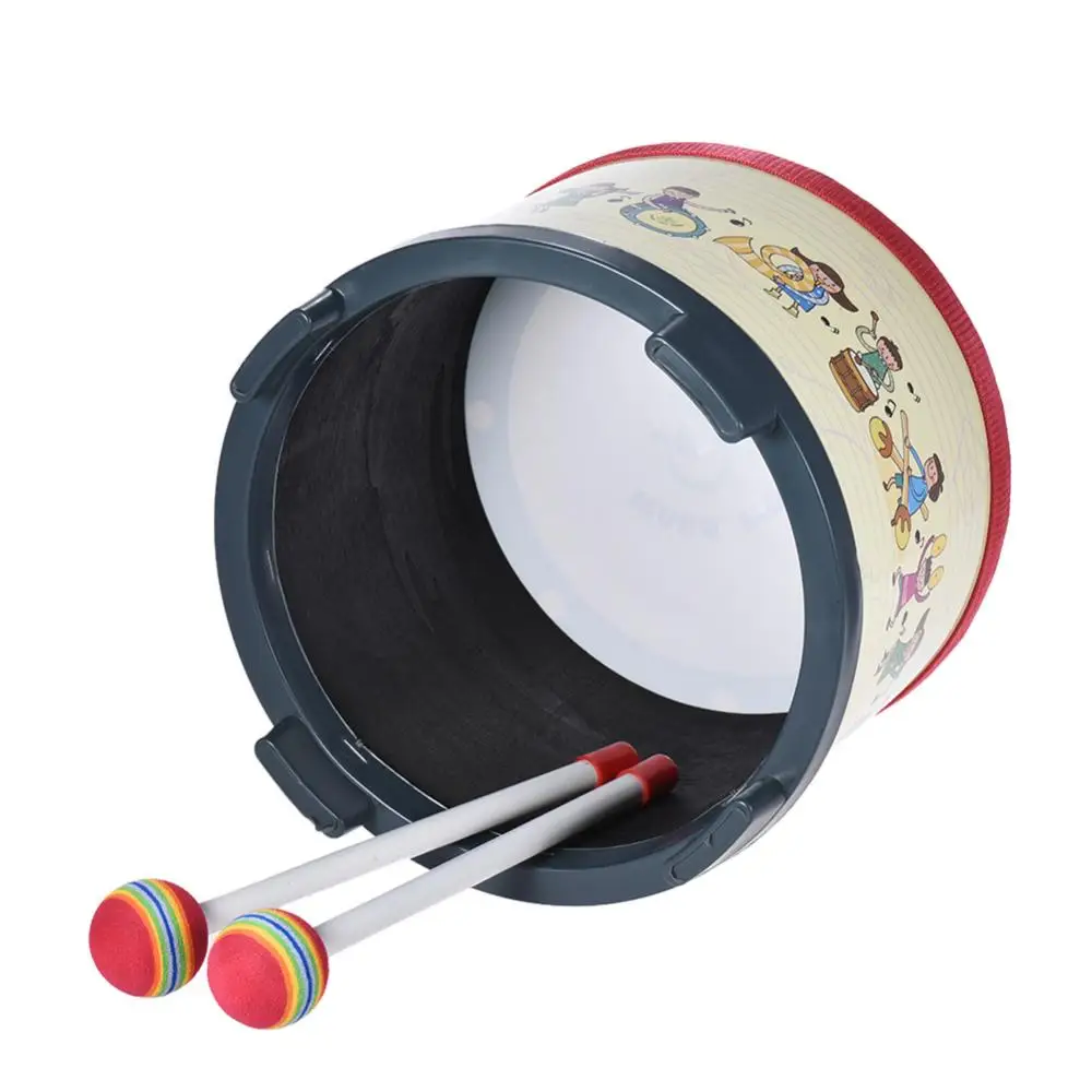 20.5cm Children Drum Cartoon Wooden Floor Tom Drum Mallets Percussion Musical Instrument Kids Beating Educational Toy