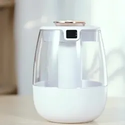 Dual Spray Port Essential Oil Diffuser and USB - Powered Aroma Humidifier with Ambient Light (White)