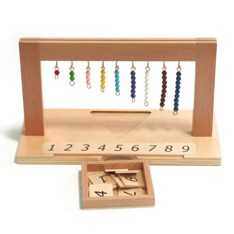 Educational Toys Montessori Mathematics Material Pearls Learning Toys Beaded Symbols Trays Decimal Educational Counting Math Toys for Preschool