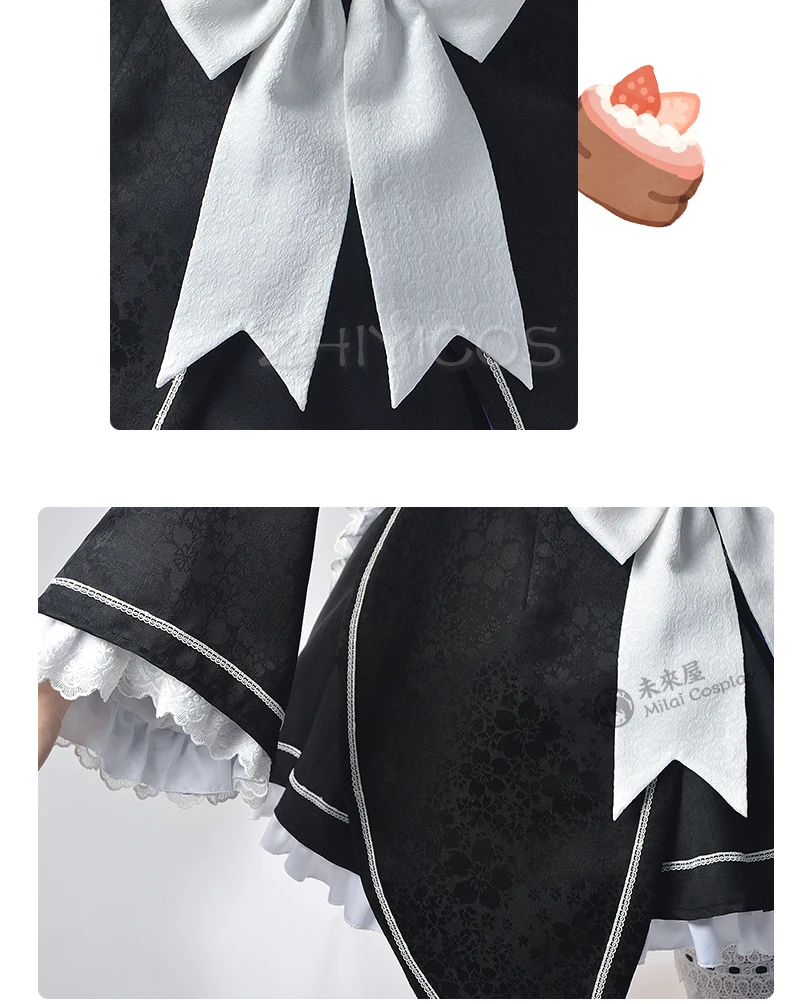 ZHIYICOS Re Life in a different world Rem Ram Cosplay Maid Dress Lolita Halloween Costumes for Women 10