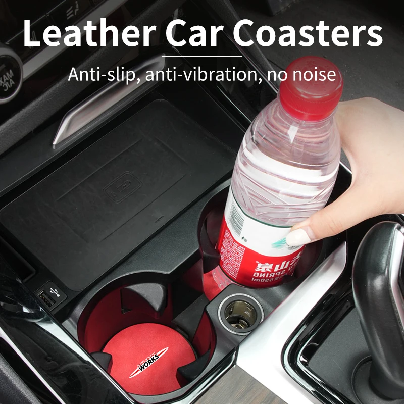 Car Coasters Water Cup Holder Pad Non-slip Cup Slot Mat Pad For MINI WORKS Cooper F55 F56 R60 R59 R58 R57 R56 R55 R53 R52 R50