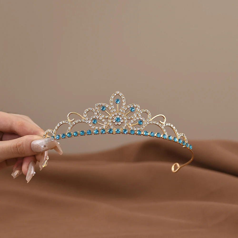 Mini Crowns Hair Comb Crystal Bridal Tiaras For Girls Rhinestone Pearl Wedding Birthday Party Children's Hair Accessories