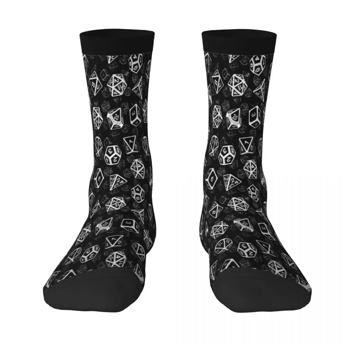 thumbnail image 1 of Calcetines con diseño de patrón de juego de dados D20 (blanco) Accesorios para calcetines de vestir flexibles para mujeres y hombres, 1 of 5