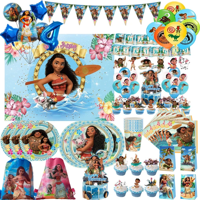Moana birthday party decorations kids Cup Tablecloth Plates moana party  supplies baby shower, gift favors tableware set - AliExpress