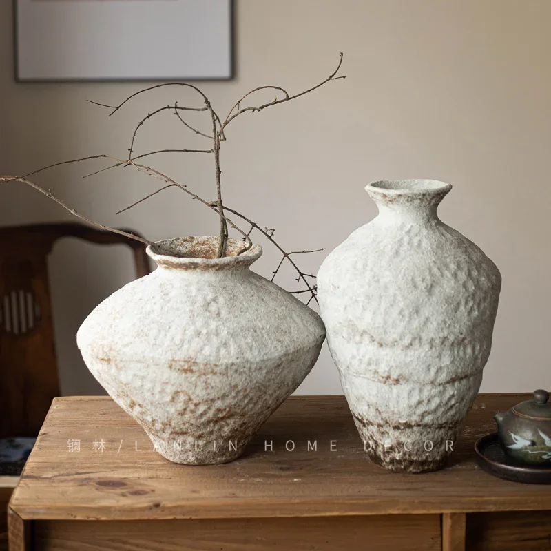 装飾的な陶器の花瓶 手作りのレトロなセラミック花瓶,書斎,ベッドと朝食,装飾品,禅,中国の