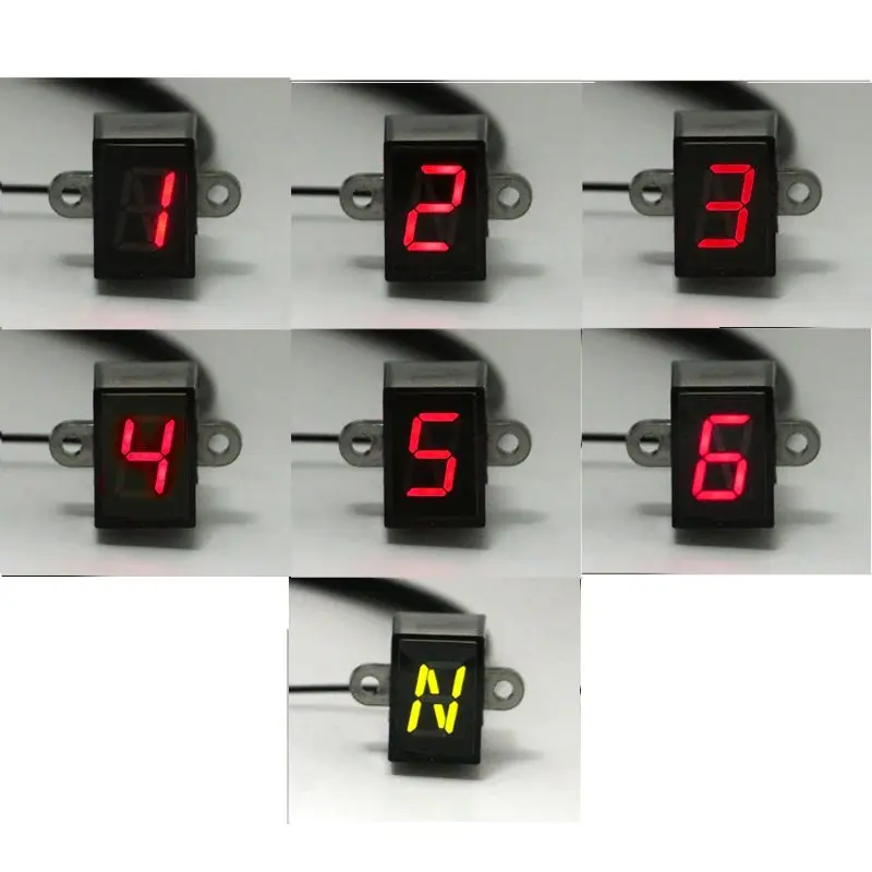 Gear Indicator Universal Motorcycle 6 Speed Digital Gear Indicator Display Shift Lever Sensors Display for ATV Dirt Bike
