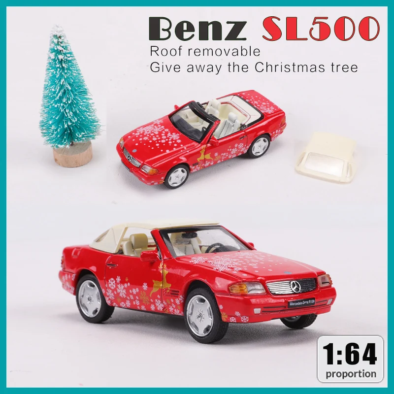 

DCT 1:64 Mercedes Sl500 Convertible Alloy Model Car Red Christmas Version