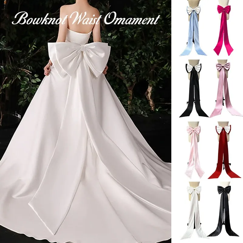 1PC Big Bowknot Elegant Wedding Dress Belt Lightweight Detachable Bowknot Waist Decor DIY Handmade Bowknot Dress Accessories