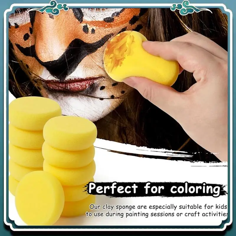 48 Pcs Yellow Round Painting Sponges Synthetic Artist Sponges For Painting, Ceramics, Pottery