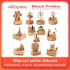Wooden Carousel Dance Girl Music Box Christmas Ornament Rotary Train Musical Box Home Decoration For Birthday Gifts Valentine' 3